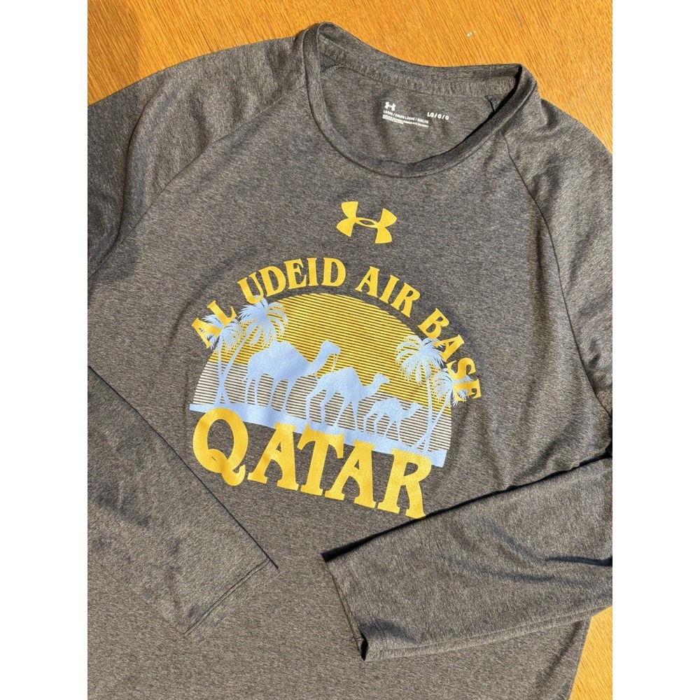 Under Armour Al Udeid Air Base Qatar Shirt Mens Large Military Long Sleeve